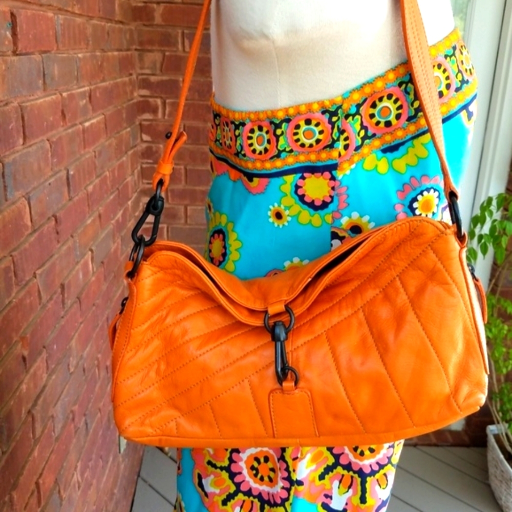 FRANCESCO BIASIA Orange leather Handbag FIRM PRICE - Picture 6 of 6